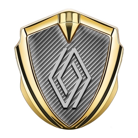 Renault Domed Emblem Badge Gold Light Carbon Modern Logo Design