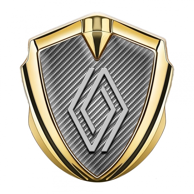 Renault Domed Emblem Badge Gold Light Carbon Modern Logo Design