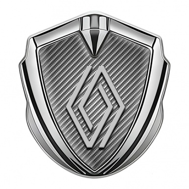 Renault Domed Emblem Badge Silver Light Carbon Modern Logo Design