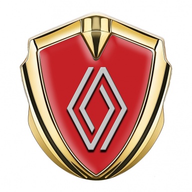 Renault Bodyside Domed Emblem Gold Red Print Clean Logo Edition