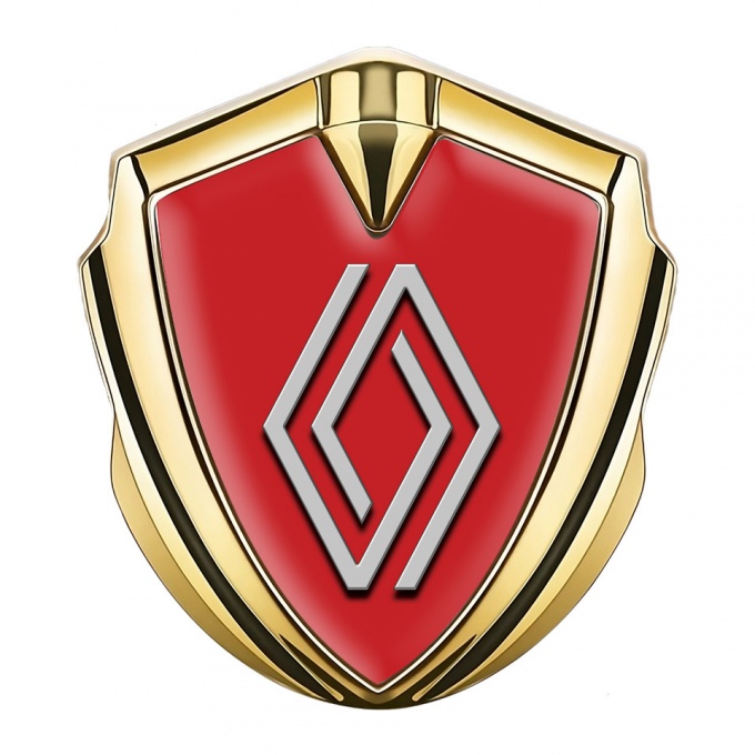 Renault Bodyside Domed Emblem Gold Red Print Clean Logo Edition