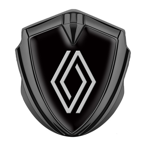 Renault 3d Emblem Badge Graphite Black Print Clean Logo Design