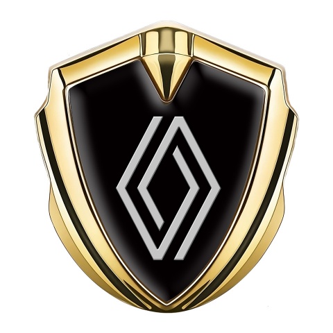 Renault 3d Emblem Badge Gold Black Print Clean Logo Design