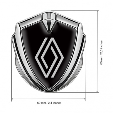 Renault 3d Emblem Badge Silver Black Print Clean Logo Design