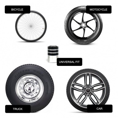 Toyota Valve Caps Tire Black - Aluminium 4 pcs Black 3D Logo