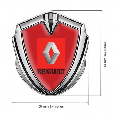Renault Emblem Silicon Badge Gold Crimson Base Red Square Logo Design