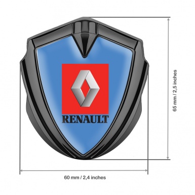 Renault Emblem Fender Badge Graphite Glacial Blue Red Square Logo Motif