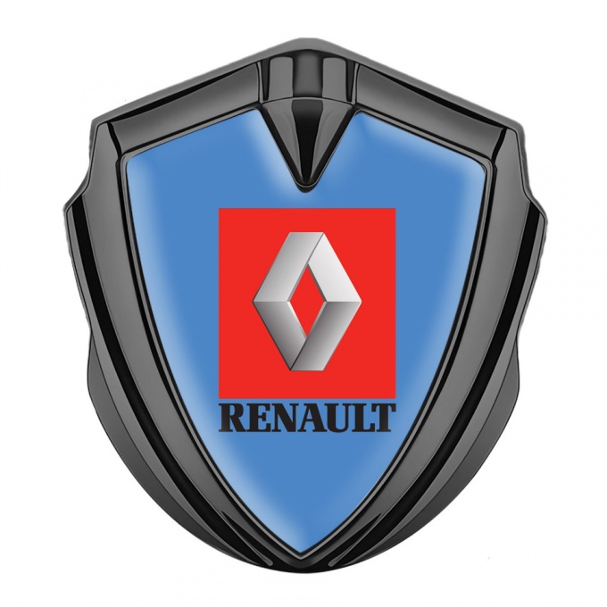Renault Emblem Fender Badge Graphite Glacial Blue Red Square Logo Motif