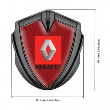 Renault Emblem Trunk Badge Graphite Red Carbon Crimson Square Logo