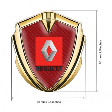 Renault Emblem Trunk Badge Gold Red Carbon Crimson Square Logo