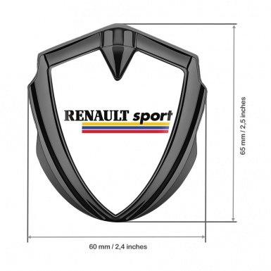 Renault Sport Emblem Self Adhesive Graphite White Base Tricolor Edition