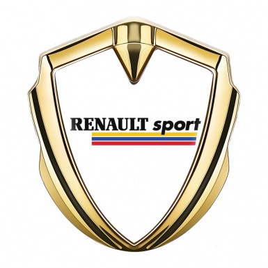 Renault Sport Emblem Self Adhesive Gold White Base Tricolor Edition