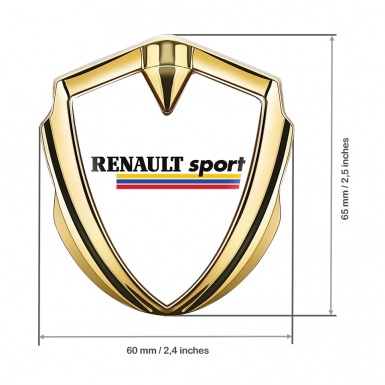 Renault Sport Emblem Self Adhesive Gold White Base Tricolor Edition
