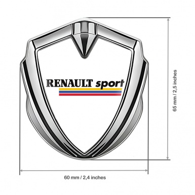 Renault Sport Emblem Self Adhesive Silver White Base Tricolor Edition