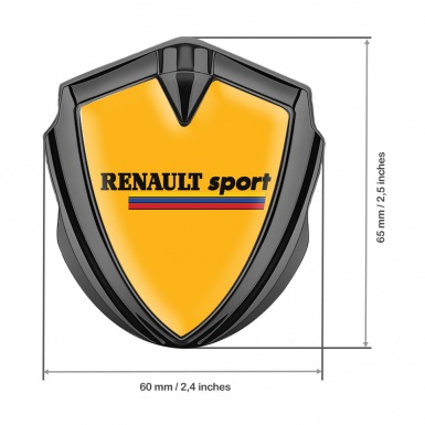 Renault Sport Domed Emblem Badge Graphite Orange Fill Tricolor Motif
