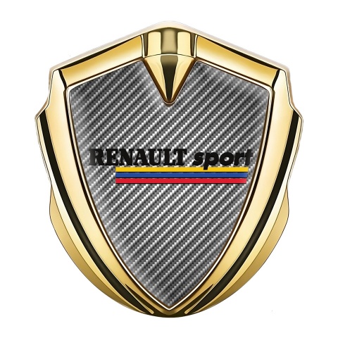 Renault Sport Emblem Ornament Gold Light Carbon Base Tricolor Motif