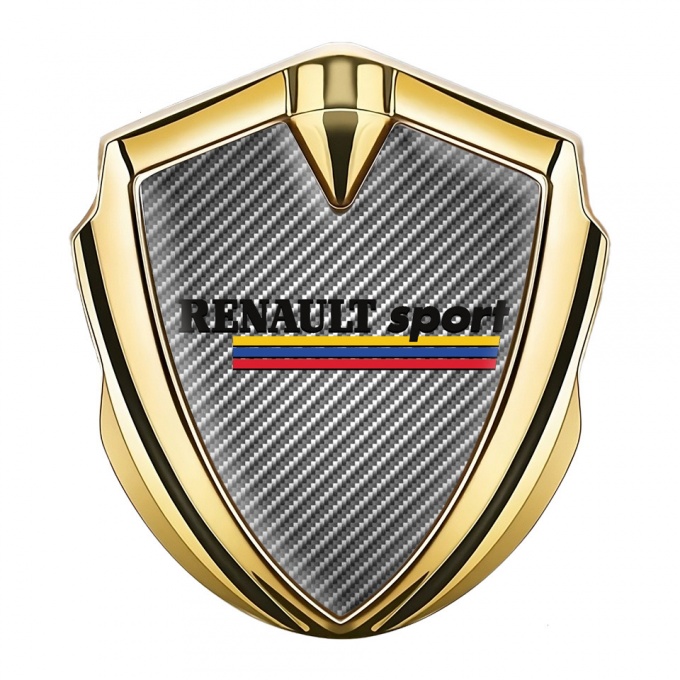 Renault Sport Emblem Ornament Gold Light Carbon Base Tricolor Motif