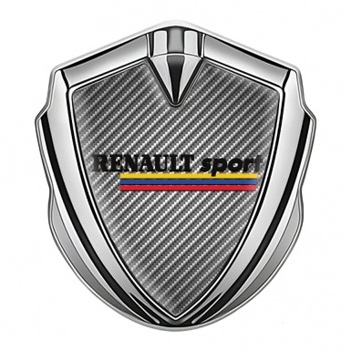 Renault Sport Emblem Ornament Silver Light Carbon Base Tricolor Motif