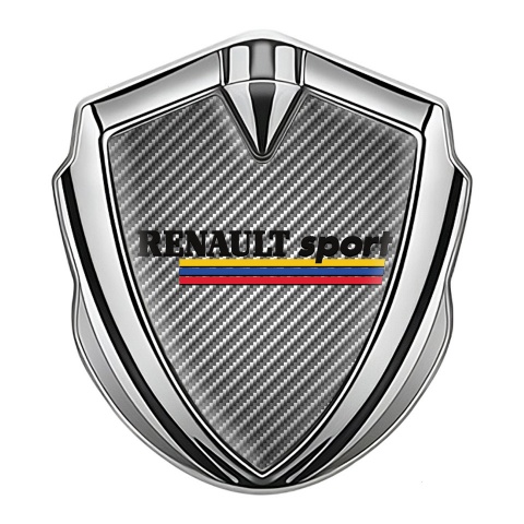 Renault Sport Emblem Ornament Silver Light Carbon Base Tricolor Motif