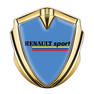 Renault Sport Emblem Ornament Gold Pastel Blue Base Tricolor Edition