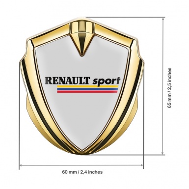 Renault Sport Bodyside Domed Emblem Gold Grey Base Tricolor Design