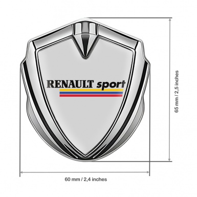 Renault Sport Bodyside Domed Emblem Silver Grey Base Tricolor Design