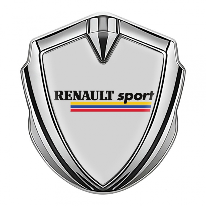 Renault Sport Bodyside Domed Emblem Silver Grey Base Tricolor Design