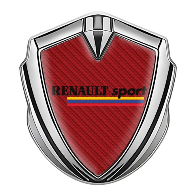 Renault Sport Silicon Emblem Badge Silver Red Carbon Tricolor Edition