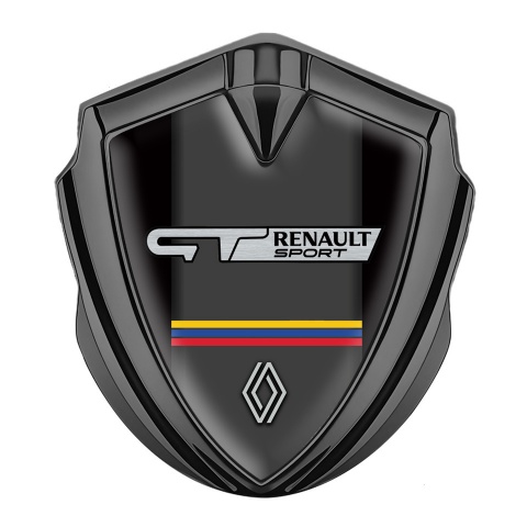 Renault GT Emblem Car Badge Graphite Black Base Tricolor Edition
