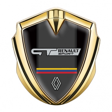 Renault GT Emblem Car Badge Gold Black Base Tricolor Edition