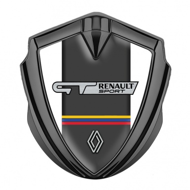 Renault GT Emblem Car Badge Graphite White Base Tricolor Edition