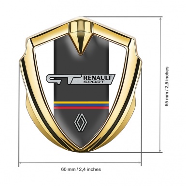 Renault GT Emblem Car Badge Gold White Base Tricolor Edition