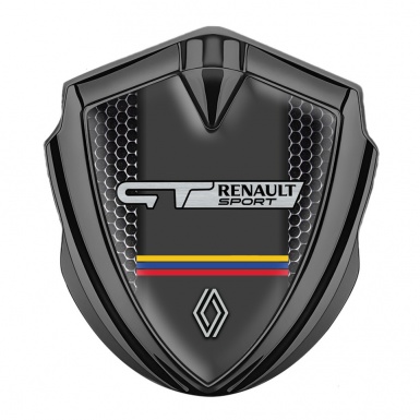 Renault GT Badge Self Adhesive Graphite Light Carbon Tricolor Design