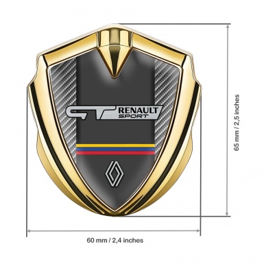 Renault GT Badge Self Adhesive Gold Light Carbon Tricolor Design