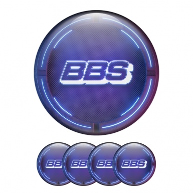 BBS Domed Stickers Wheel Center Cap Electric Blue