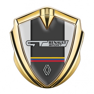 Renault GT Fender Emblem Badge Gold Grey Frame Tricolor Edition