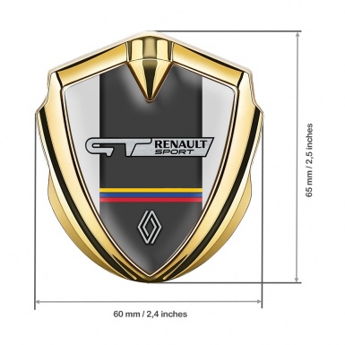 Renault GT Fender Emblem Badge Gold Grey Frame Tricolor Edition