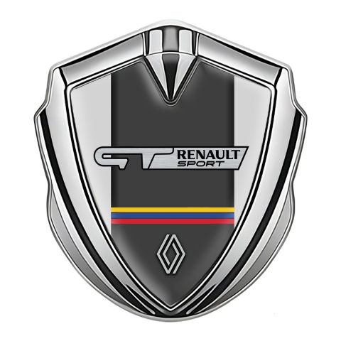 Renault GT Fender Emblem Badge Silver Grey Frame Tricolor Edition