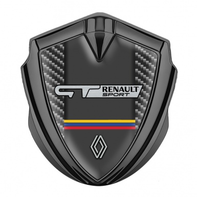 Renault GT Emblem Self Adhesive Graphite Dark Carbon Tricolor Design