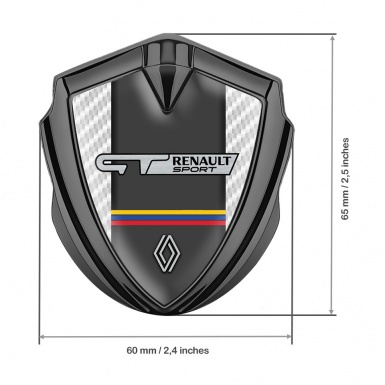 Renault GT Bodyside Domed Emblem Graphite White Carbon Tricolor Motif