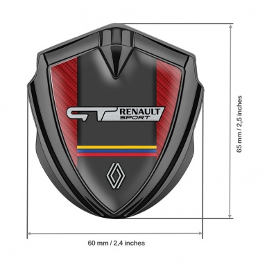 Renault GT Emblem Metal Badge Graphite Red Carbon Tricolor Motif
