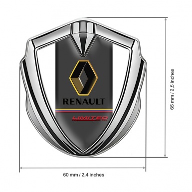 Renault GT Emblem Car Badge Silver White Base Limited Edition