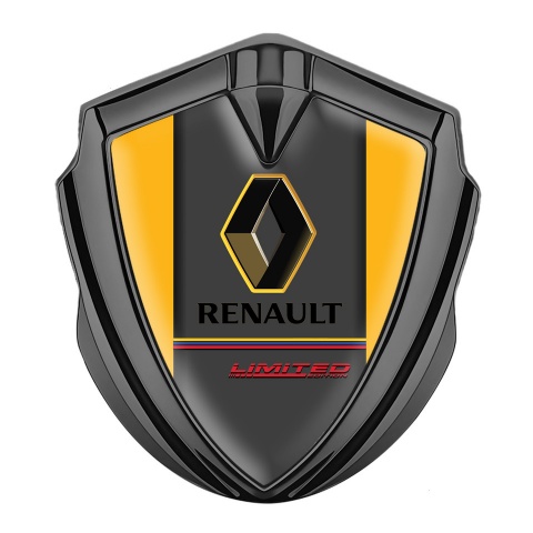 Renault GT Emblem Silicon Badge Graphite Yellow Base Limited Edition