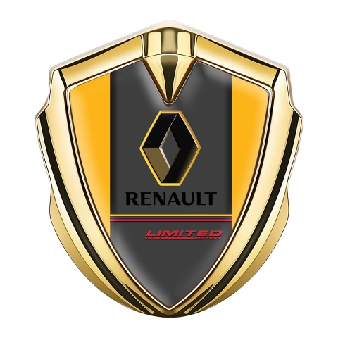 Renault GT Emblem Silicon Badge Gold Yellow Base Limited Edition