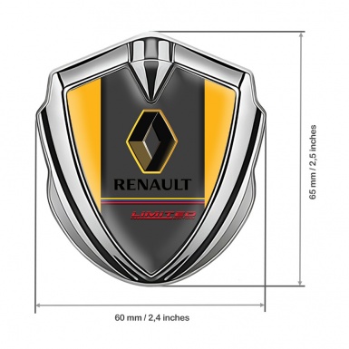 Renault GT Emblem Silicon Badge Silver Yellow Base Limited Edition