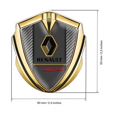 Renault GT Metal Domed Emblem Gold Light Carbon Limited Edition