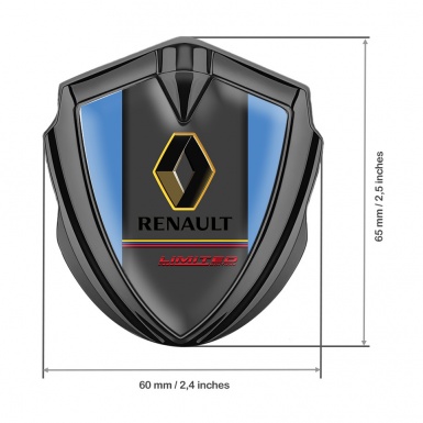 Renault Emblem Fender Badge Graphite Blue Frame Tricolor Limited Edition