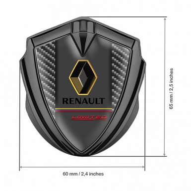 Renault Fender Emblem Badge Graphite Dark Carbon Tricolor Limited Edition