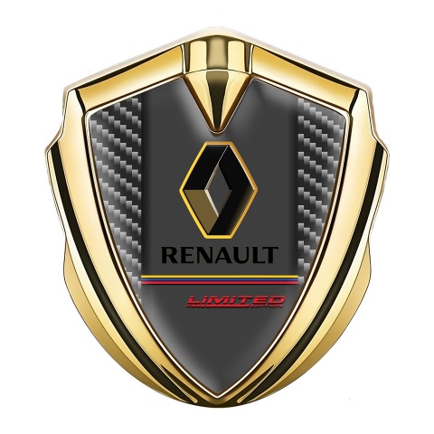 Renault Fender Emblem Badge Gold Dark Carbon Tricolor Limited Edition