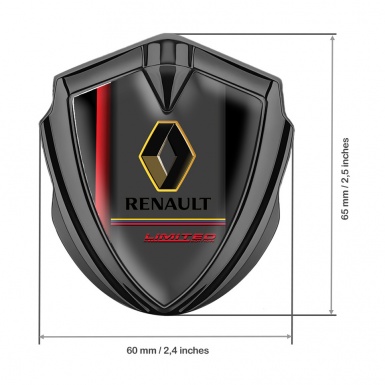 Renault Emblem Trunk Badge Graphite Red Stripe Tricolor Limited Edition